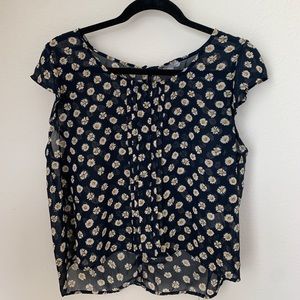 Floral See-Through Blouse